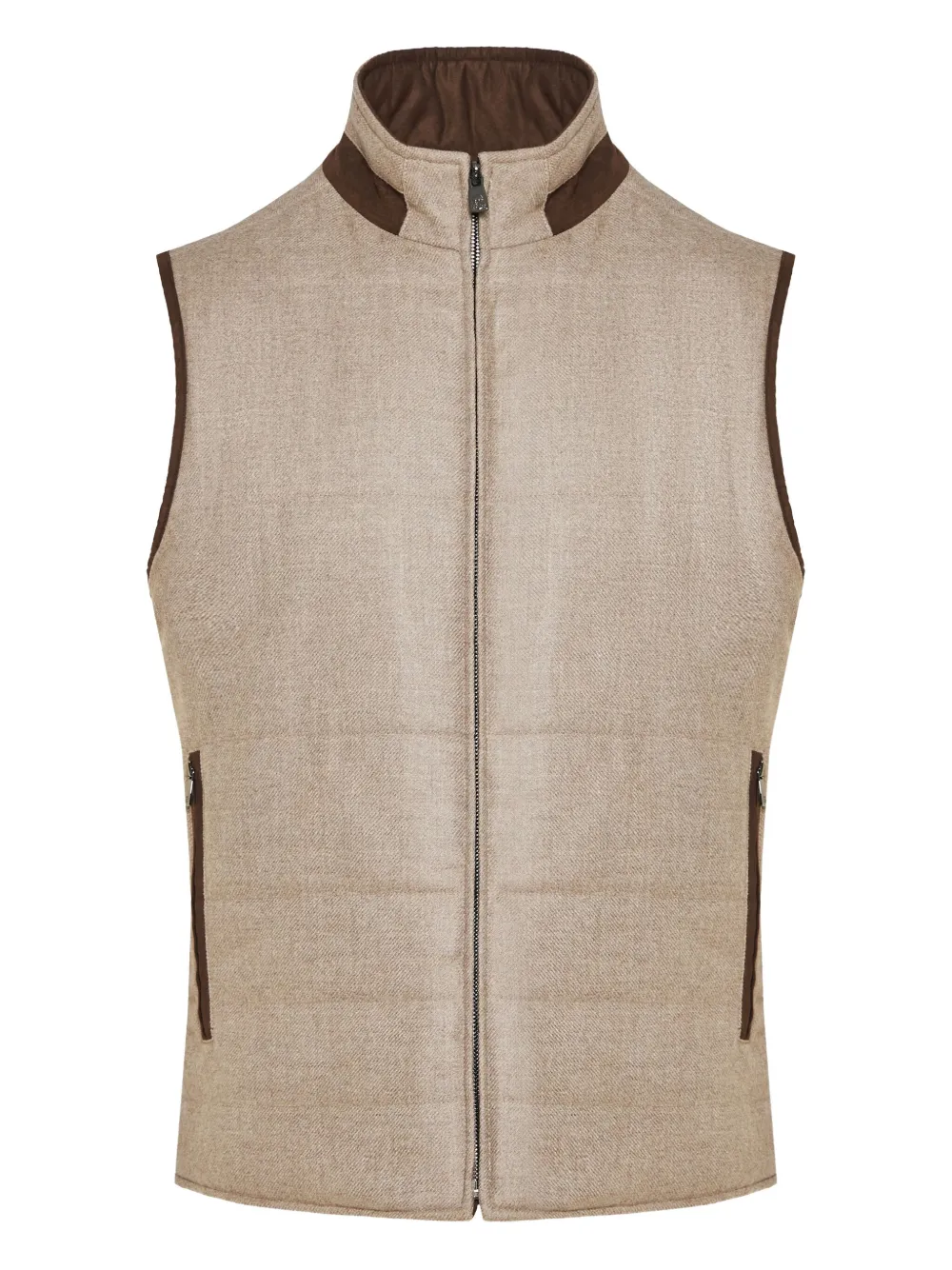 Corneliani Zip Padded Gilet In Neutral