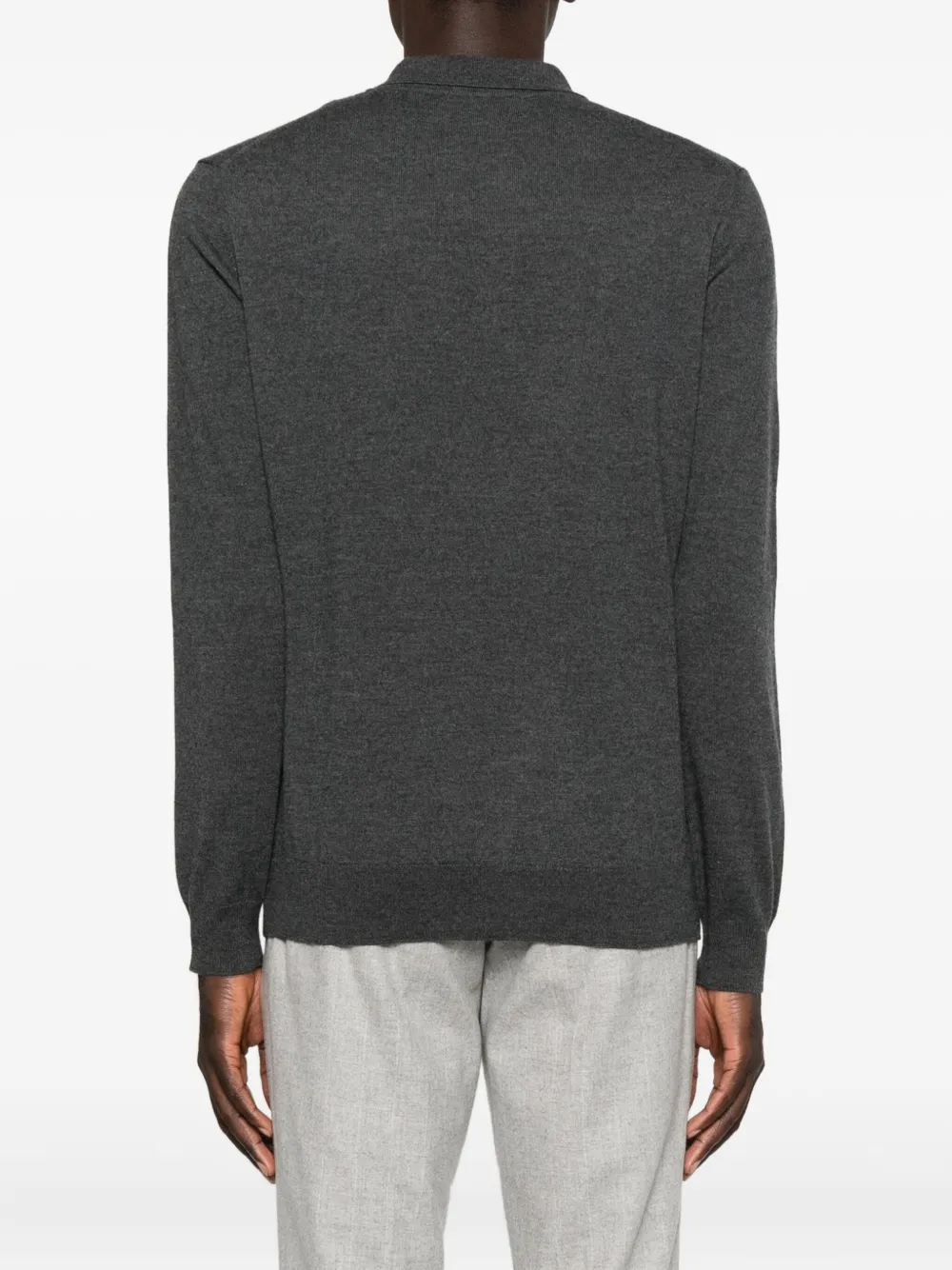 Corneliani Polo-neck Buttoned Polo Shirt In Gray