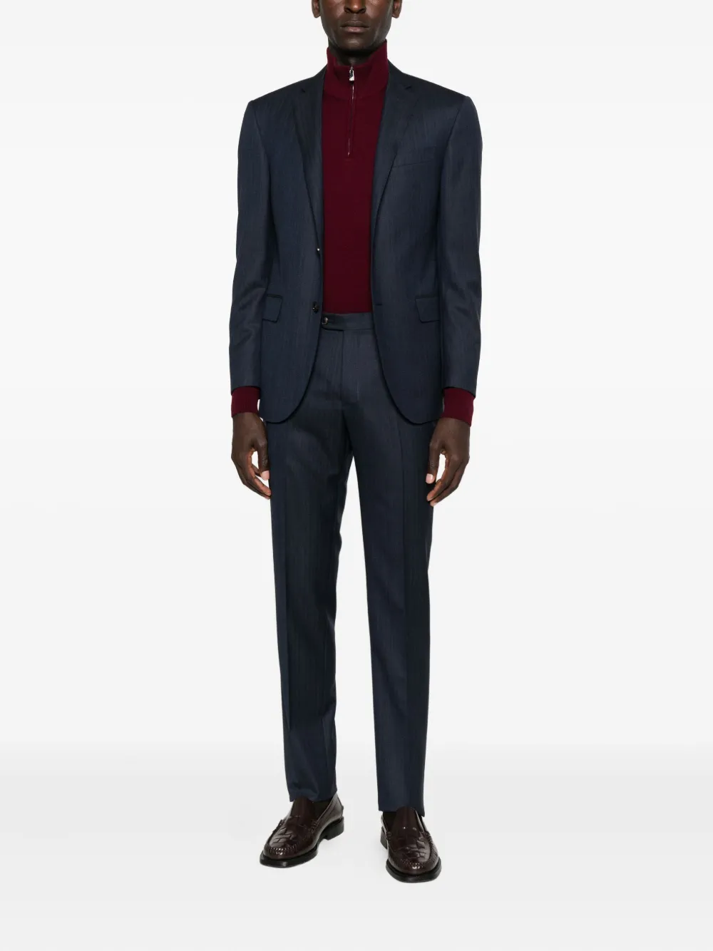 Corneliani Wollen pak met enkele rij knopen Blauw