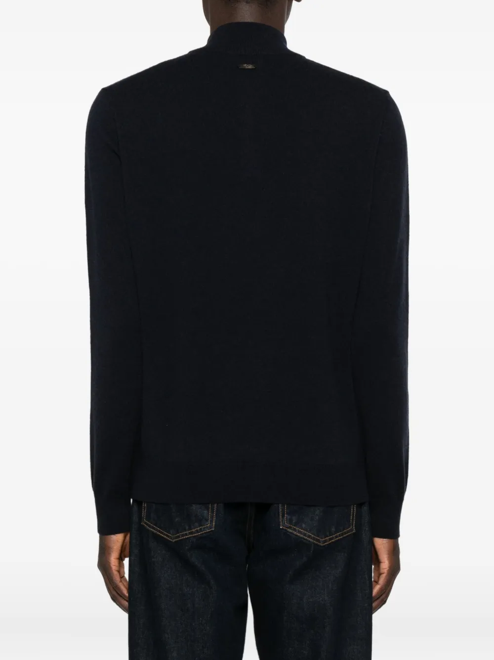 Corneliani High-neck Half-zip Jumper In Black