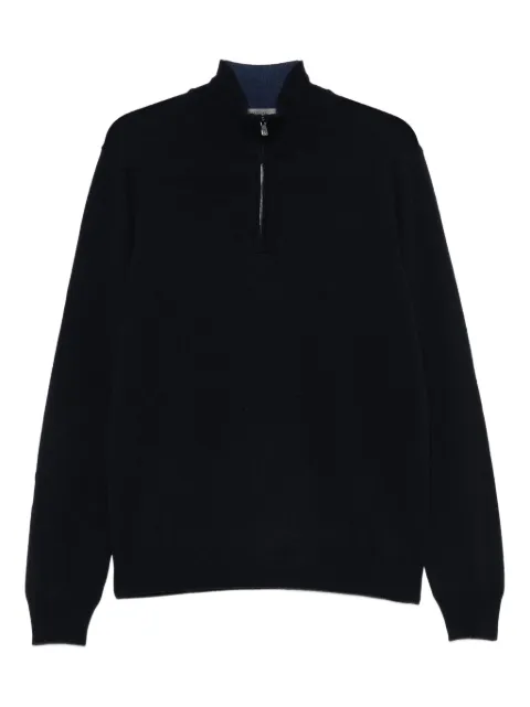 Corneliani suéter con cuello de tortuga y medio cierre