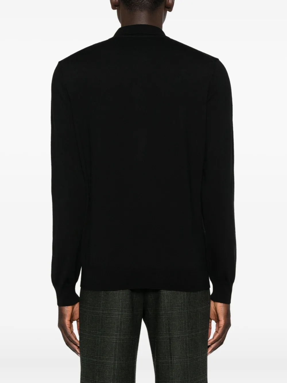 Corneliani Long-sleeve Polo Shirt In Black