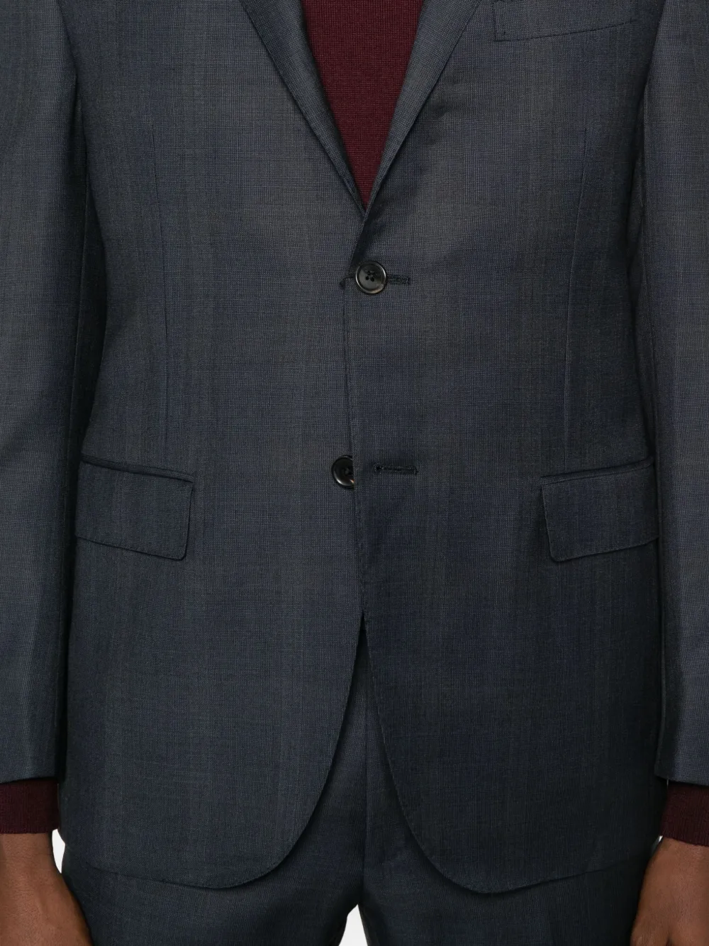 Corneliani Tweedelig pak met gekerfde revers Blauw