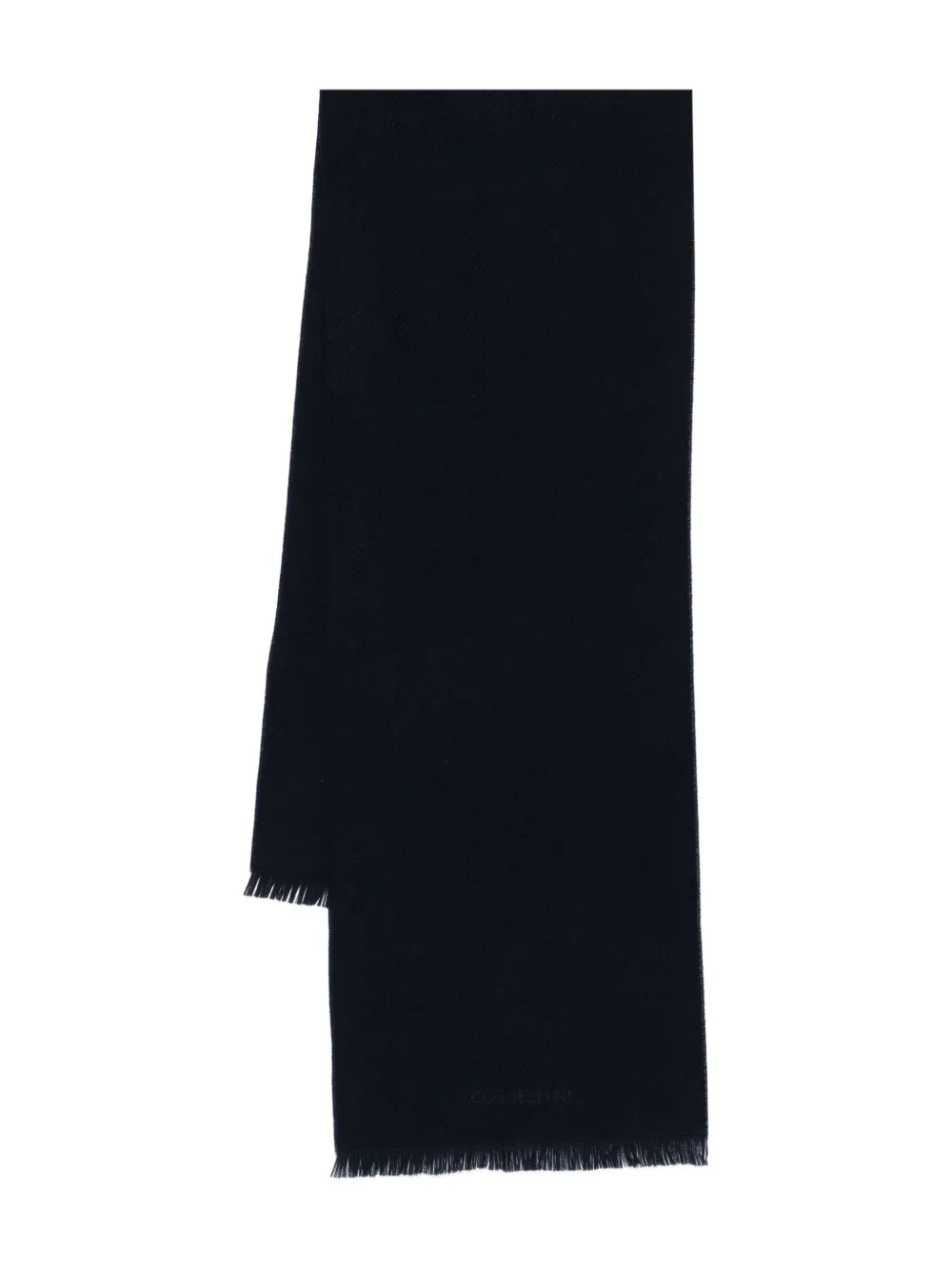 Corneliani herringbone-pattern fringed scarf | Blue | Image 1