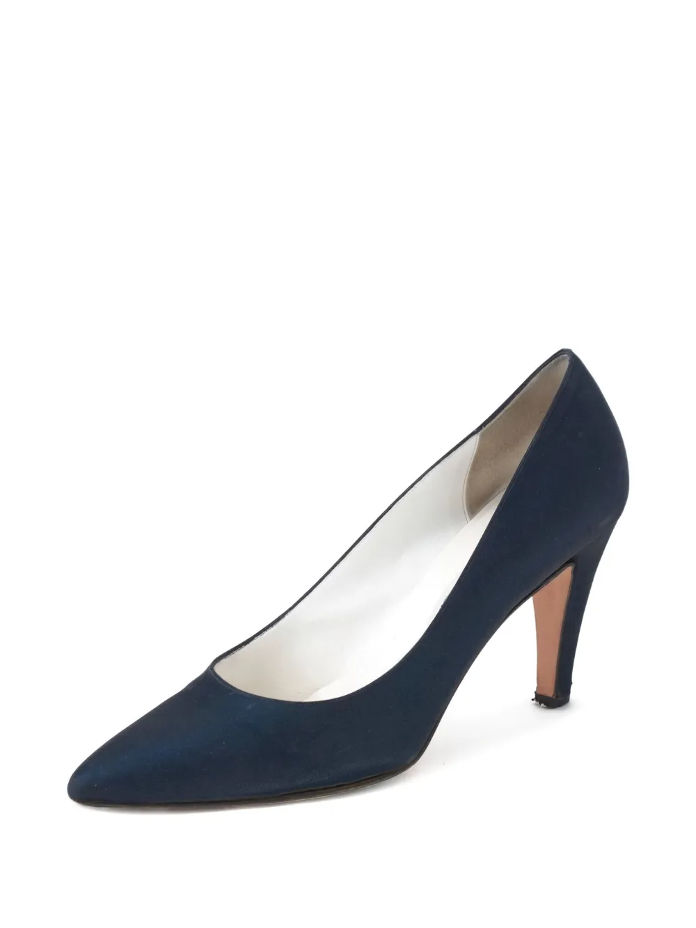 Garlando pre-owned 80mm pointed-toe satin pumps | Image 2