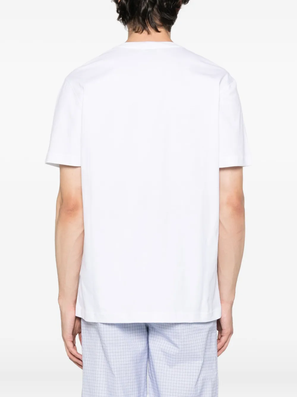 Moschino ribbon-logo print cotton T-shirt Wit