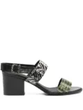 Megumi Ochi patterned-strap block-heel sandals - Black