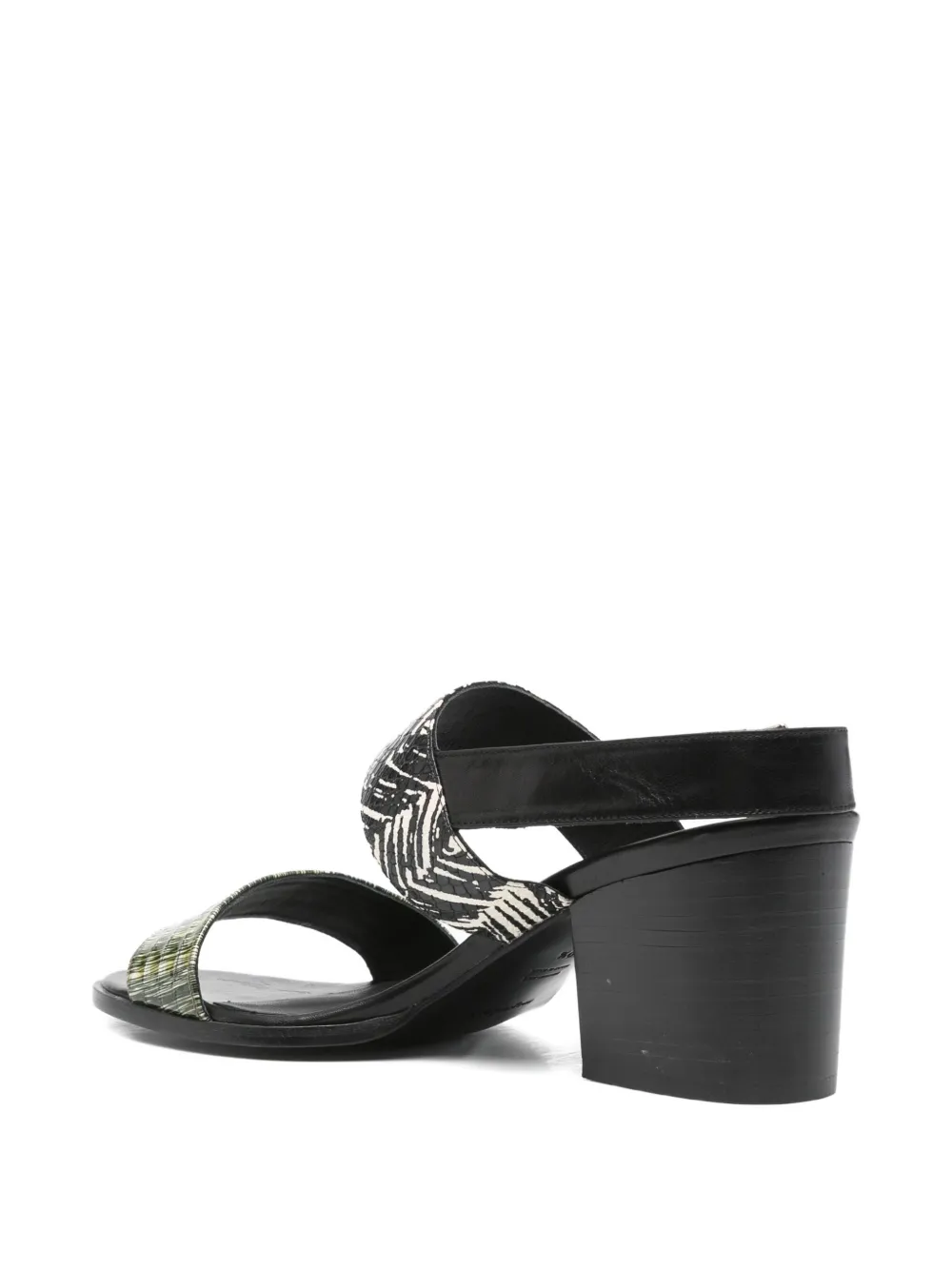 Megumi Ochi patterned-strap block-heel sandals Black