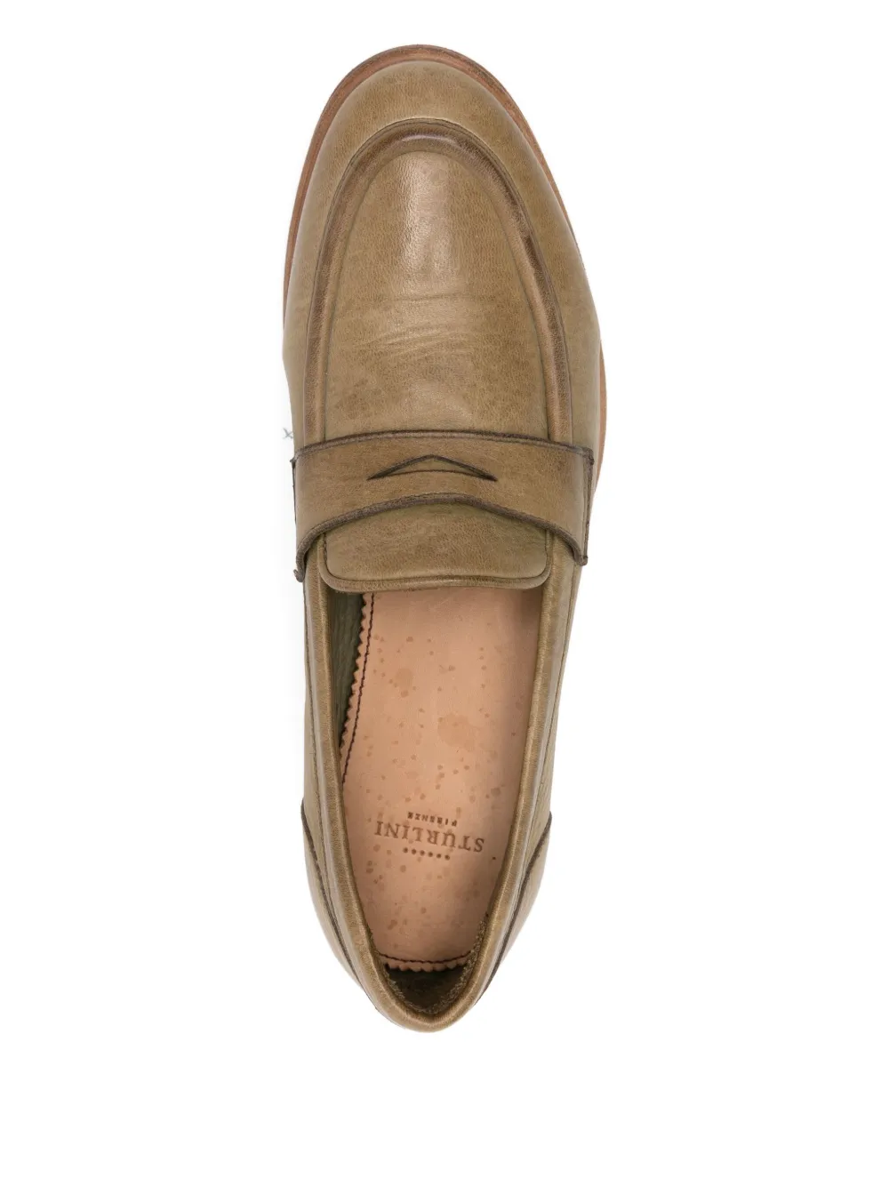 sturlini firenze penny-slot leather loafers Green