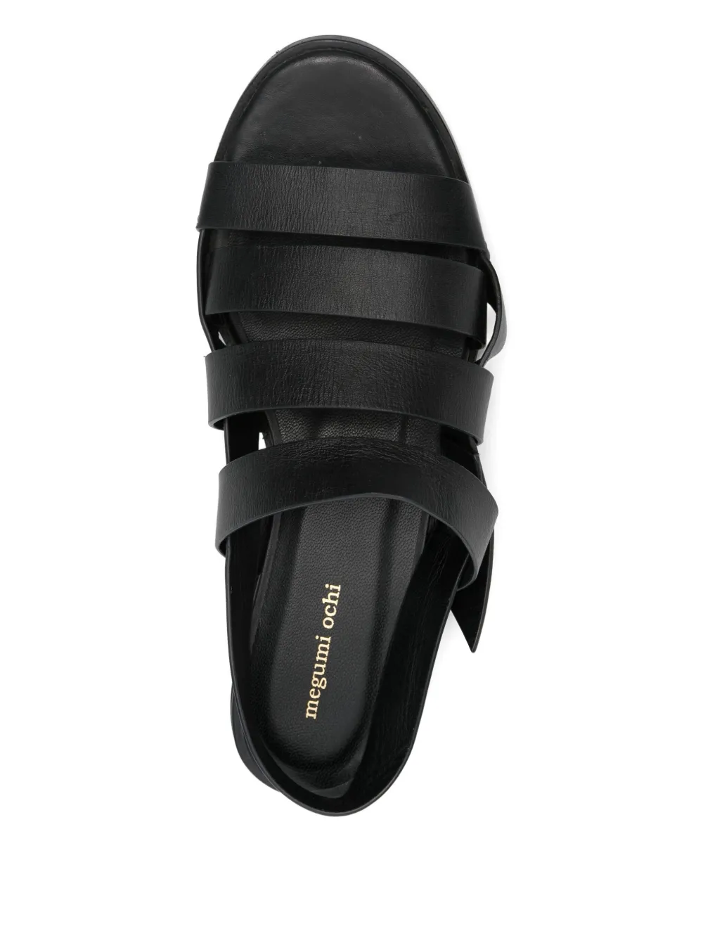 Megumi Ochi leather slingback-strap sandals Black