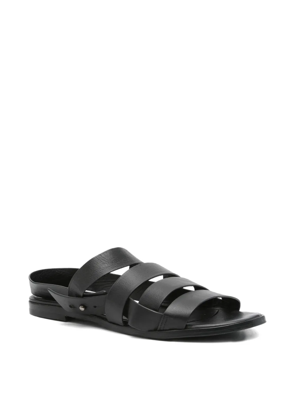 Megumi Ochi leather slingback-strap sandals Black
