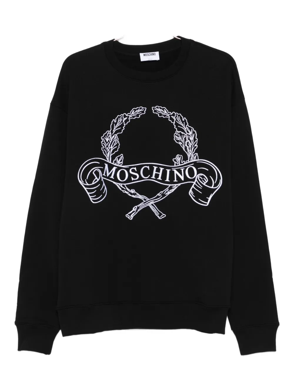 Moschino Laurel Crown logo embroidered sweatshirt Zwart