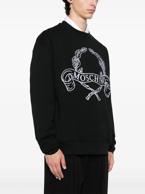 Moschino ブラック Laurel Crown ロゴ スウェットシャツ Moschino Laurel Crown スウェットシャツ | ブラック | FARFETCH JP