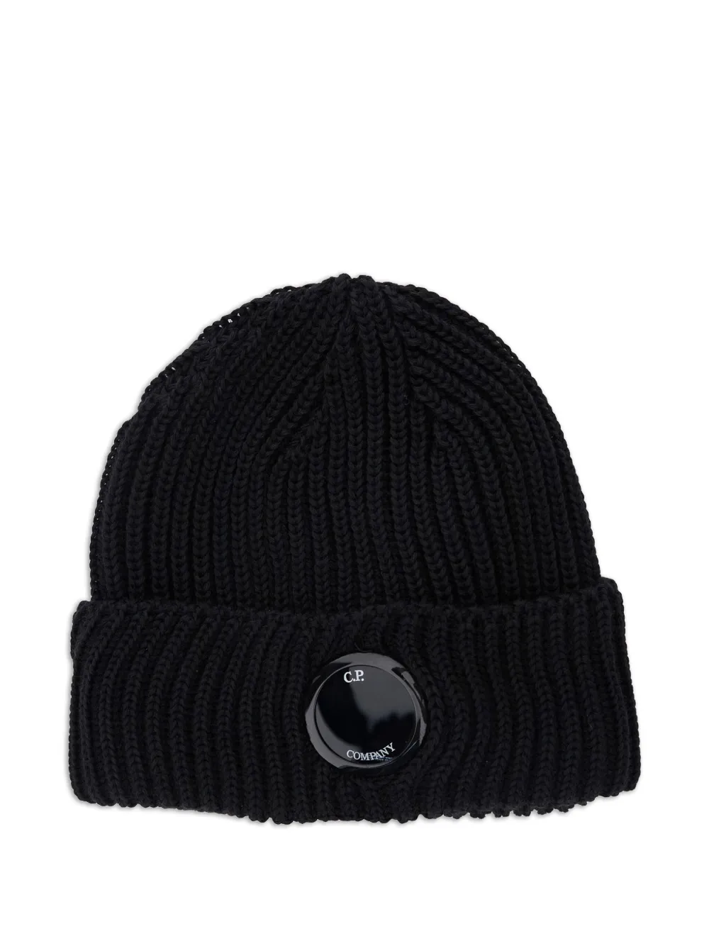 C.P. Company Gerippte Beanie | Schwarz | Image 1