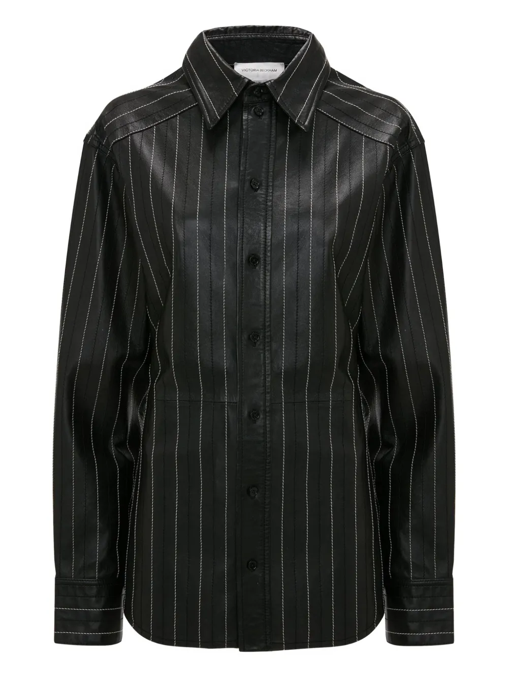 Victoria Beckham striped-pattern shirt Zwart