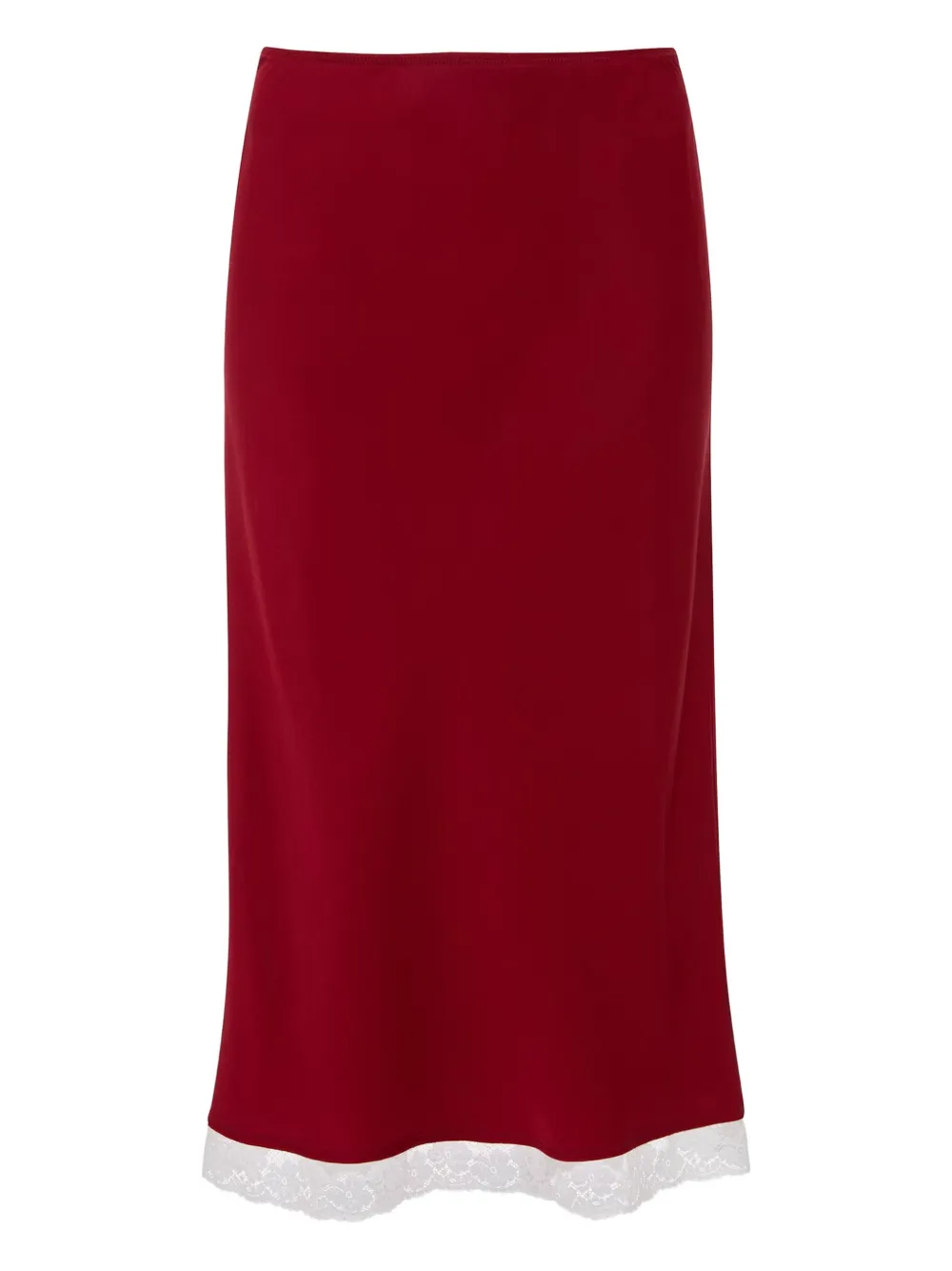 Victoria Beckham Lace Trim Slip midi skirt Rood