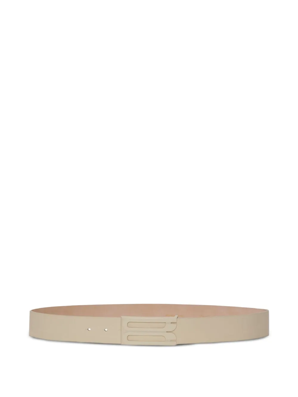 Victoria Beckham Jumbo Frame leather belt Beige