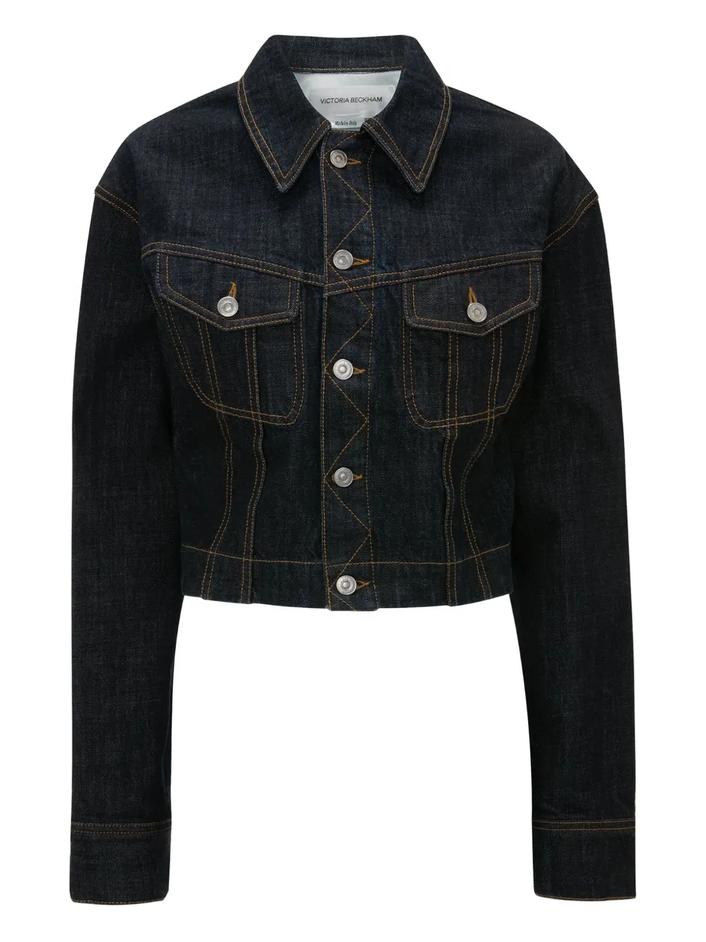 Victoria Beckham button-fastening denim jacket Blauw