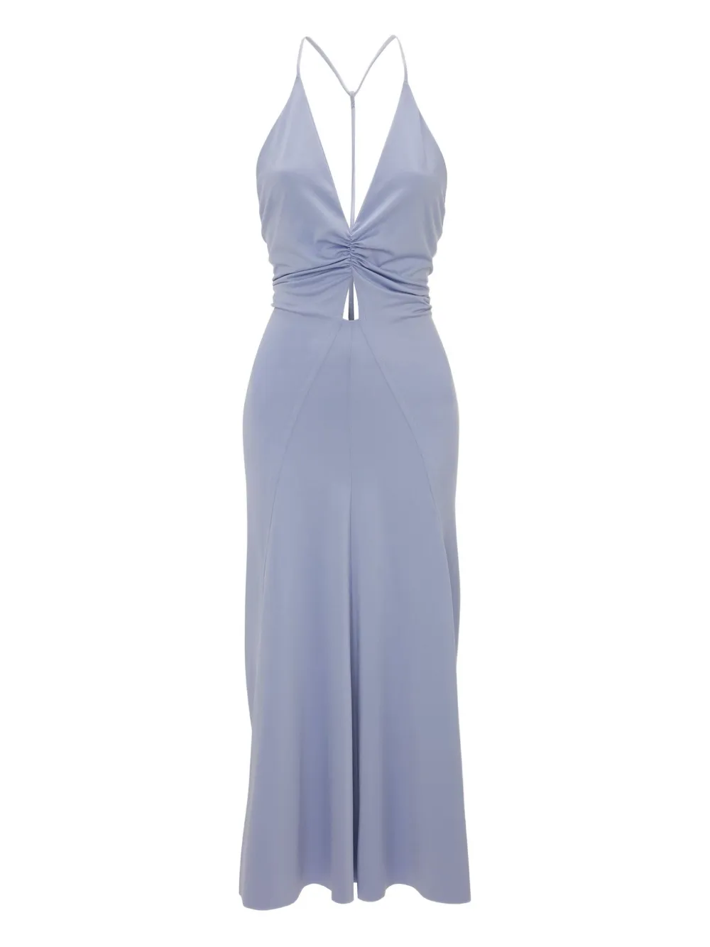 Victoria Beckham V-neck ruched midi dress Blauw