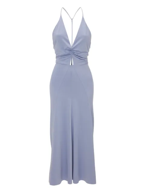 Victoria Beckham V-neck ruched midi dress