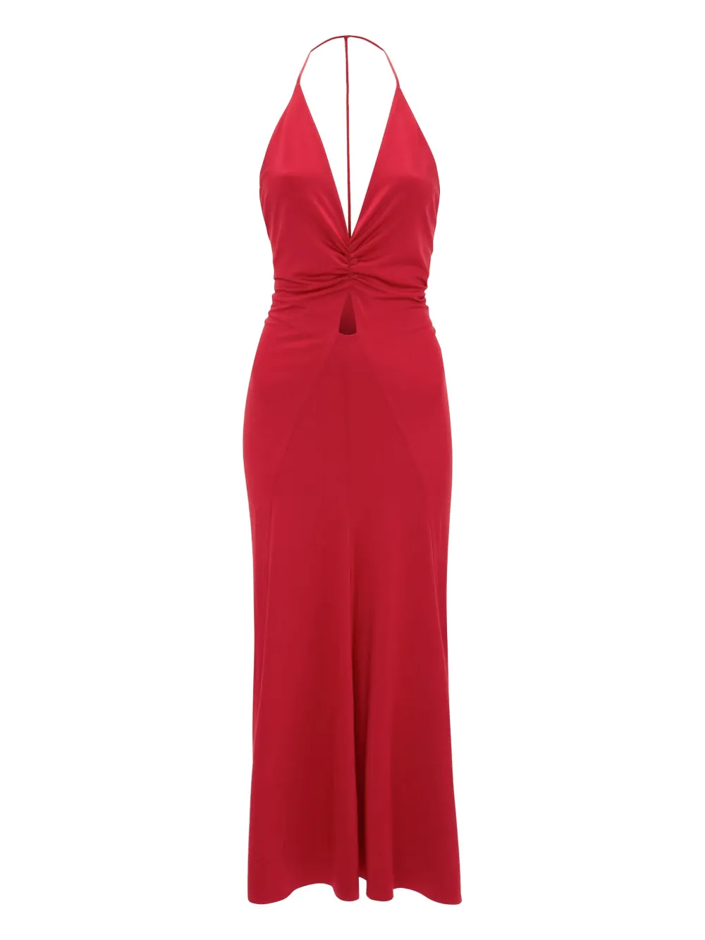 Victoria Beckham V-neck ruched midi dress Rood