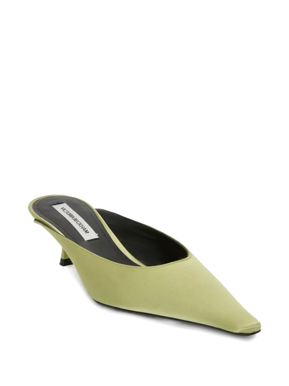 Victoria Beckham 45mm Sloan pointed-toe satin mules Groen