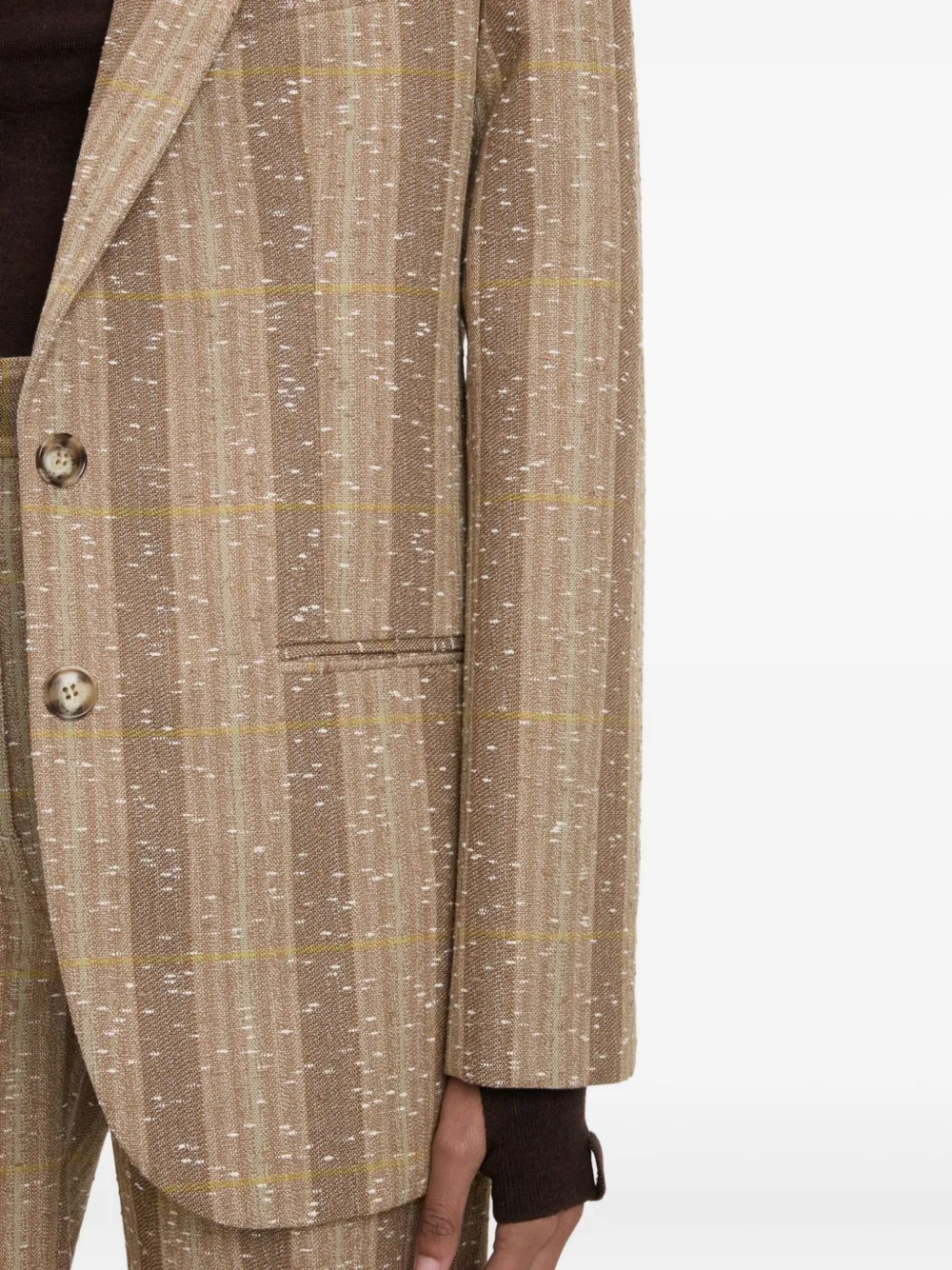 Victoria Beckham Geruit colbert Beige