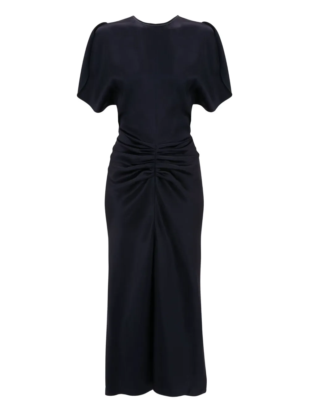 Victoria Beckham gathered-waist midi dress Blauw