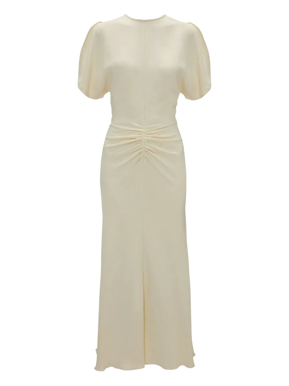 Victoria Beckham gathered waist midi dress Beige
