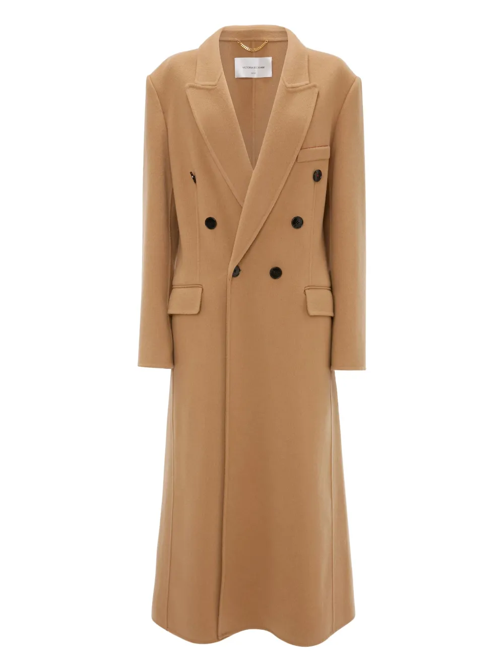 Victoria Beckham Wollen jas met dubbele rij knopen Bruin