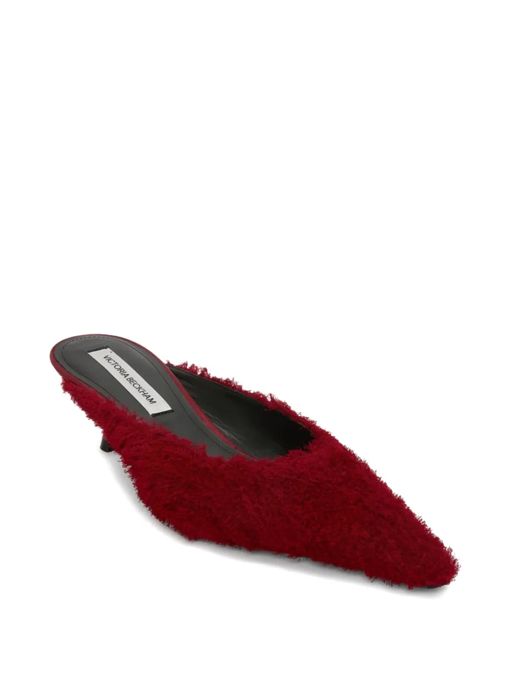 Victoria Beckham 45mm Sloan pointed-toe fringed mules Rood