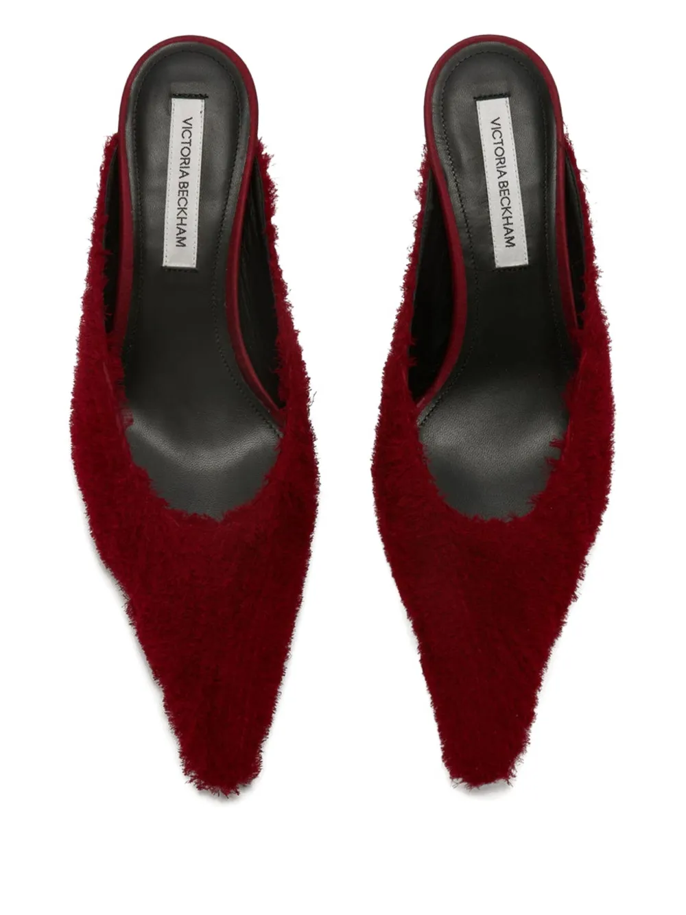 Victoria Beckham 45mm Sloan pointed-toe fringed mules Rood