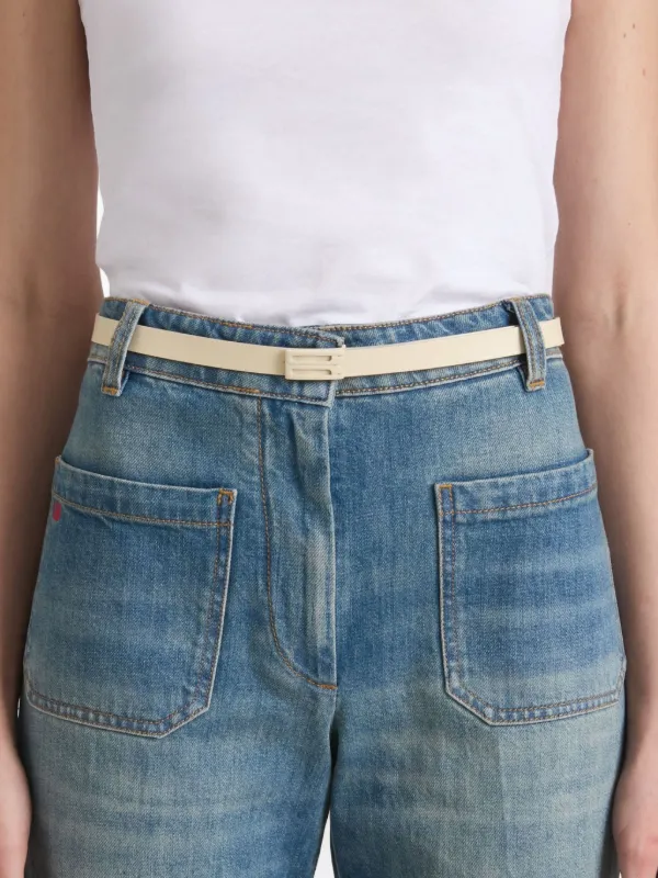 【Victoria Beckham】ロゴレザーベルト Victoria Beckham ロゴバックル レザーベルト | ニュートラル