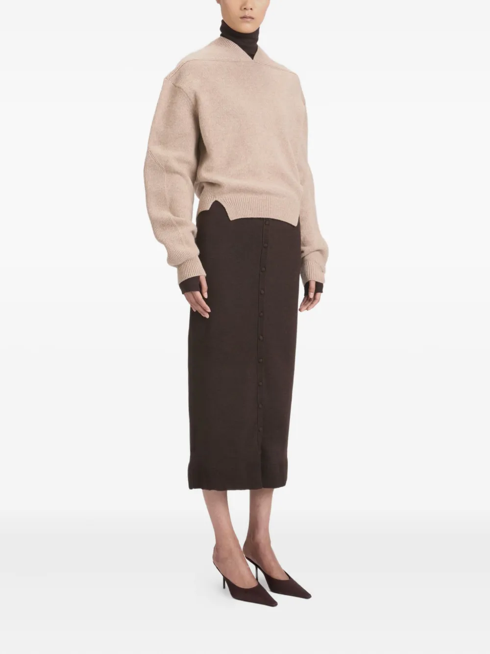 Victoria Beckham Trui met V-hals Beige