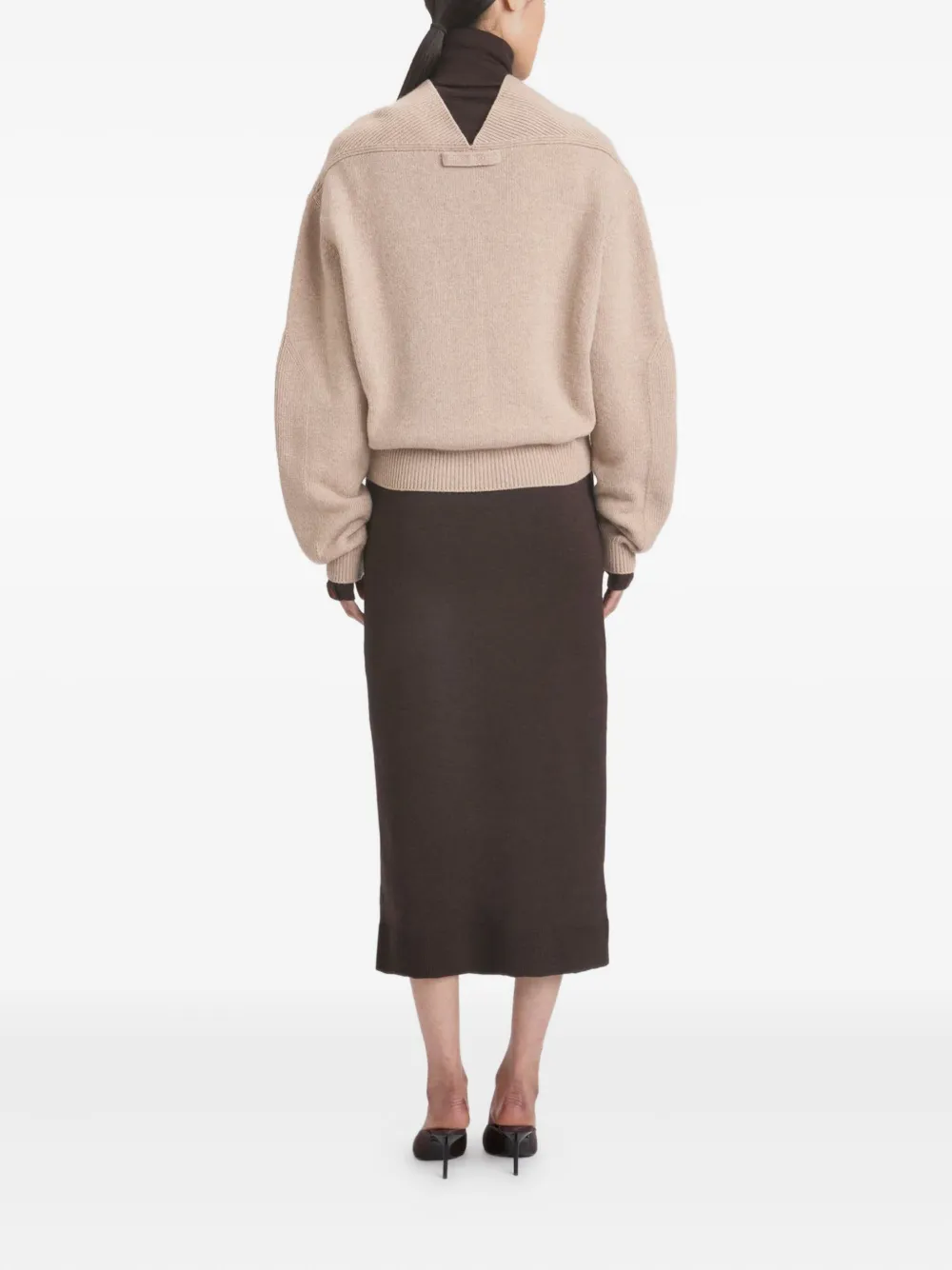 Victoria Beckham Trui met V-hals Beige