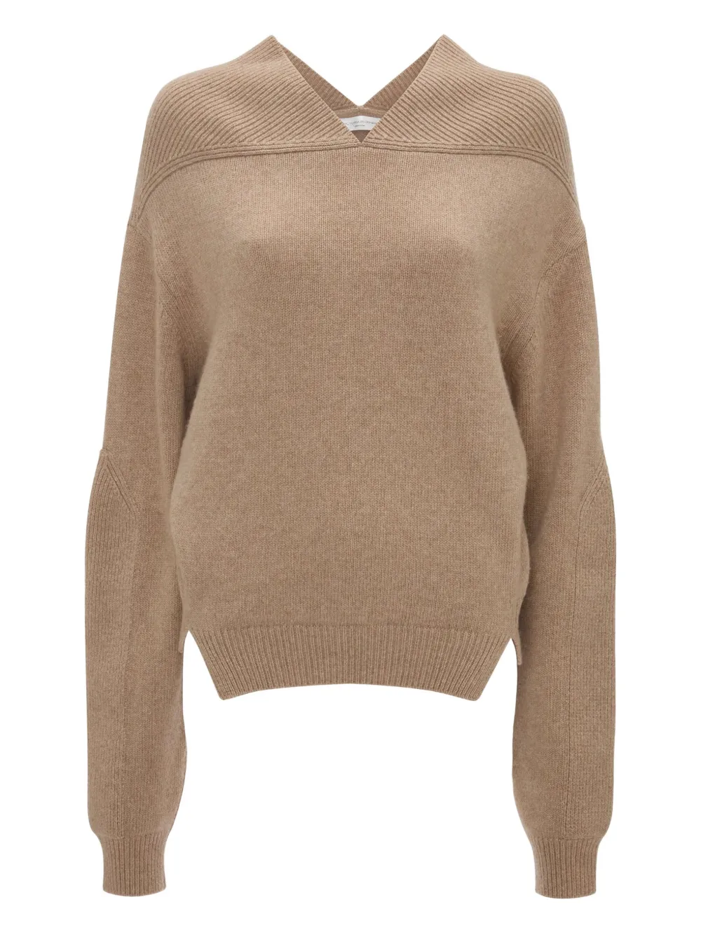 Victoria Beckham V-neck yoke detail sweater Beige