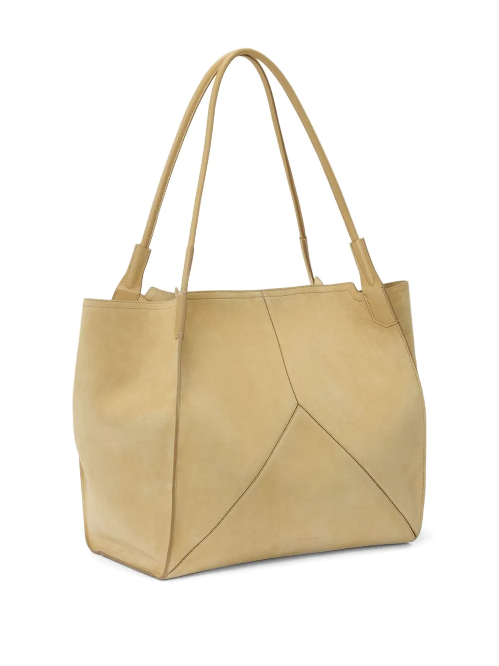 Victoria Beckham Shopper met suède vlakken Beige