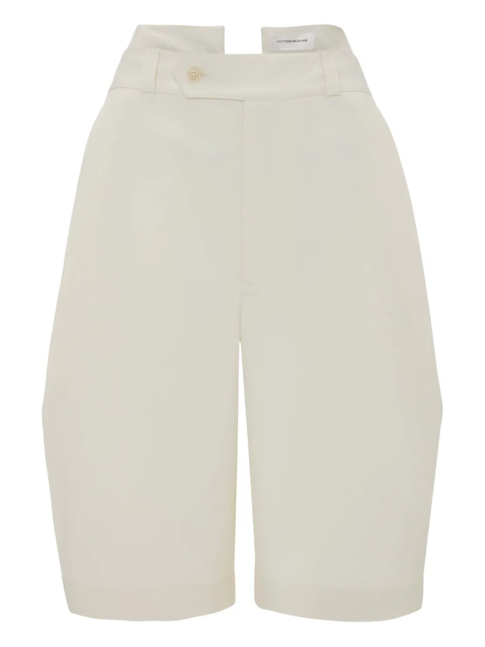 Victoria Beckham tab-detail knee-length shorts Beige