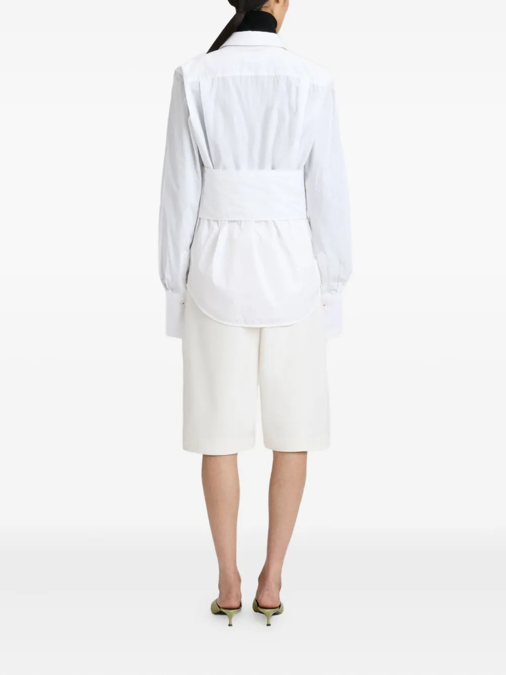 Victoria Beckham Knielange shorts met detail Beige
