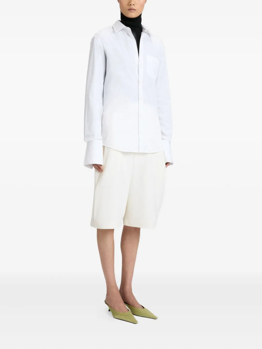 Victoria Beckham Knielange shorts met detail Beige