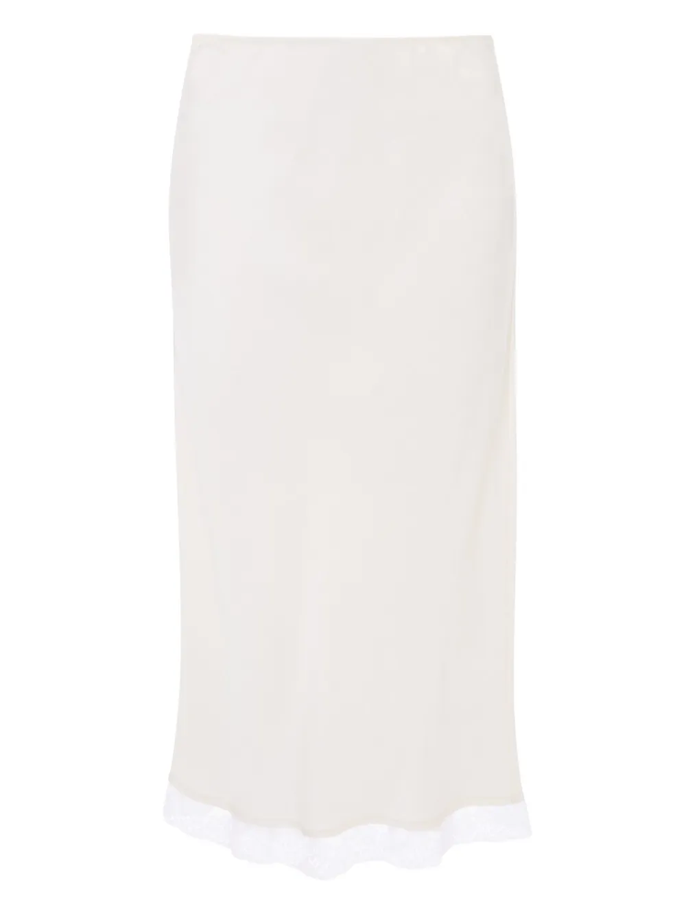 Victoria Beckham Lace Trim Slip midi skirt Wit