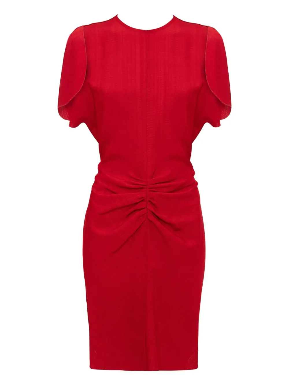 Victoria Beckham gathered puff-sleeve mini dress Rood