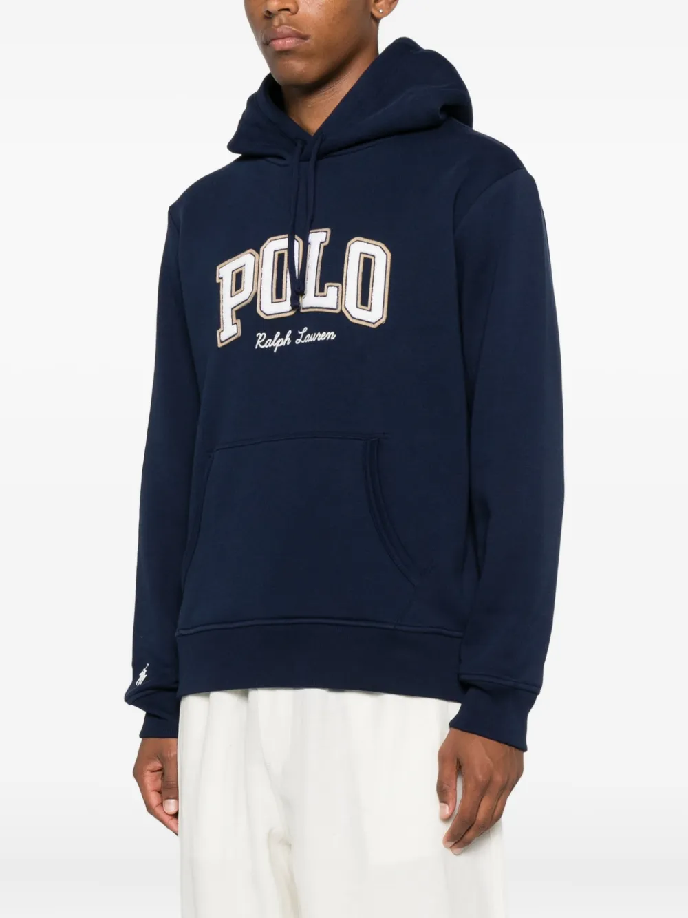 Polo Ralph Lauren logo-embroidered hoodie Blauw