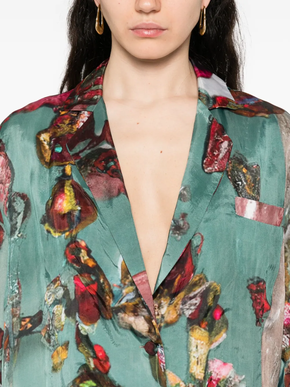 YAVI Blazer met bloemenprint Blauw
