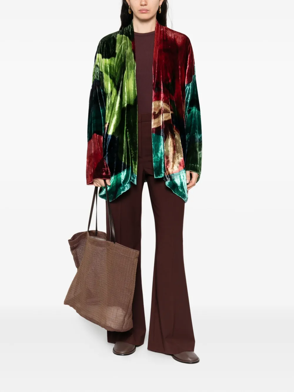 YAVI abstract-print velvet jacket | Oversized Jackets | Image 2