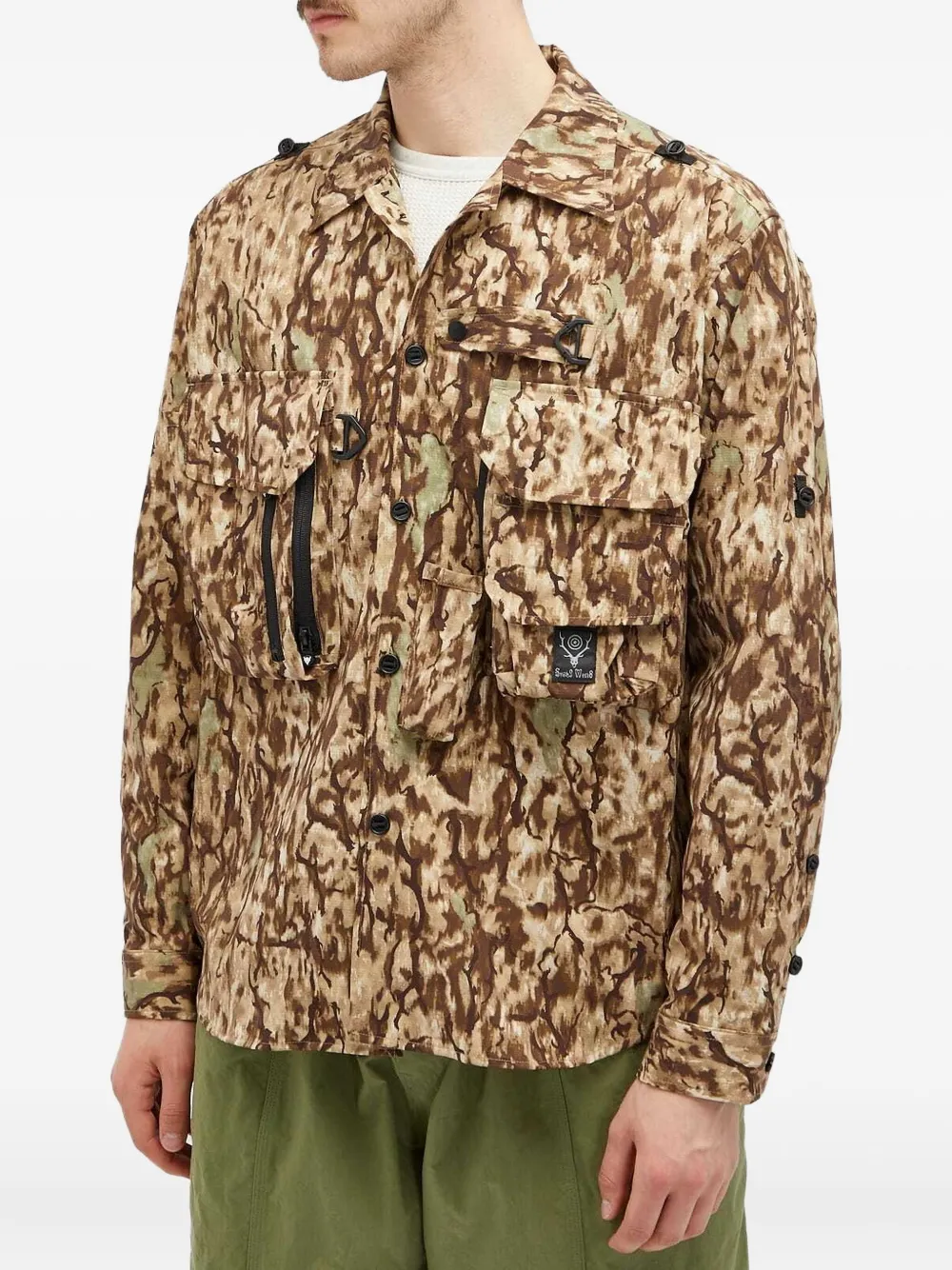  South2 West8 Camouflage-print Jacket - Neutrals 