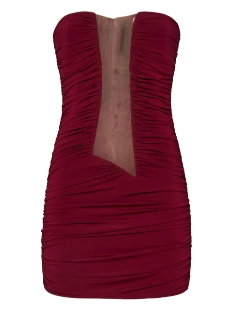Nensi Dojaka Drapiertes Minikleid mit Mesh-Einsatz