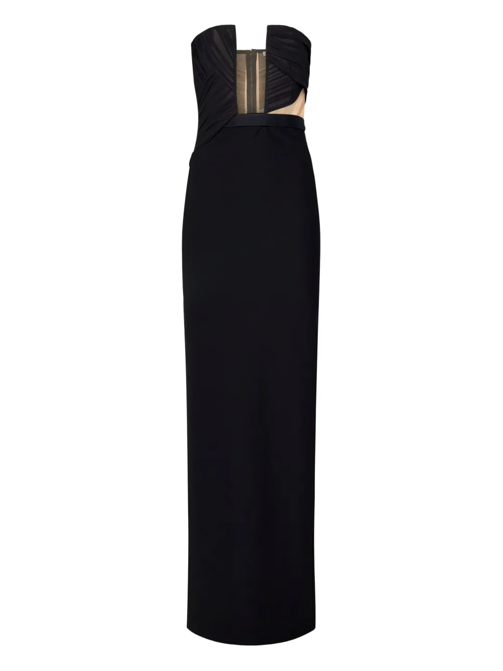 plissé-detail cut-out maxi dress