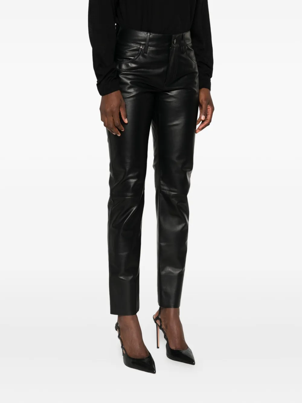 TOM FORD leather trousers Zwart