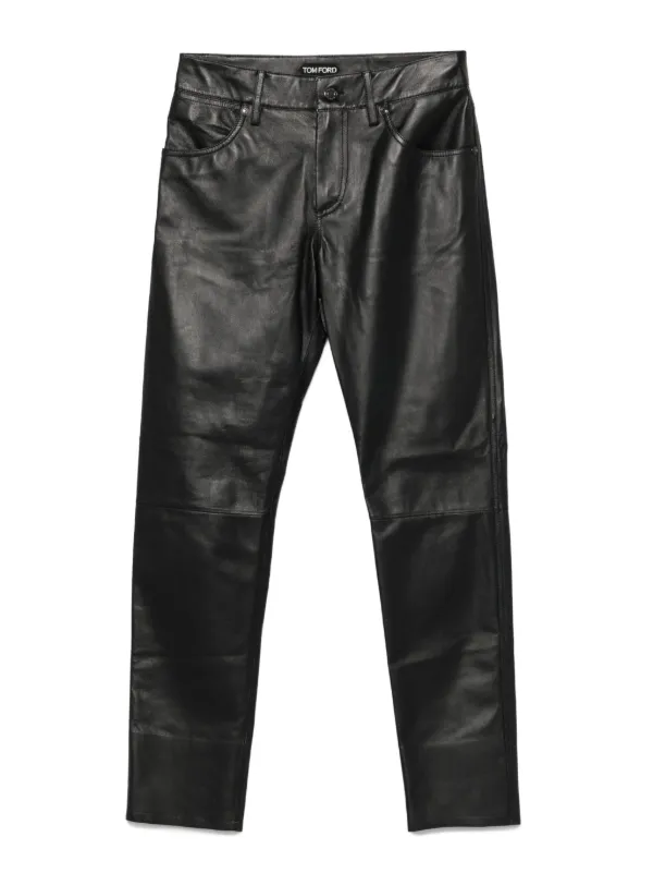 Tom Ford Leather Trousers in Black